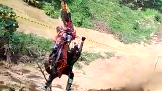 KTM pulls mother of all backflips - without its rider...